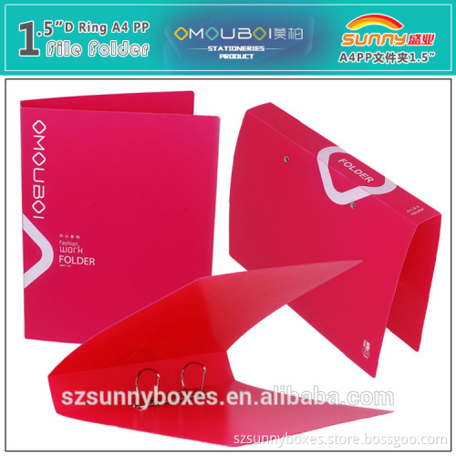 Durable Hard Plastic Loose Leaf 2 D Ring Binder Folder